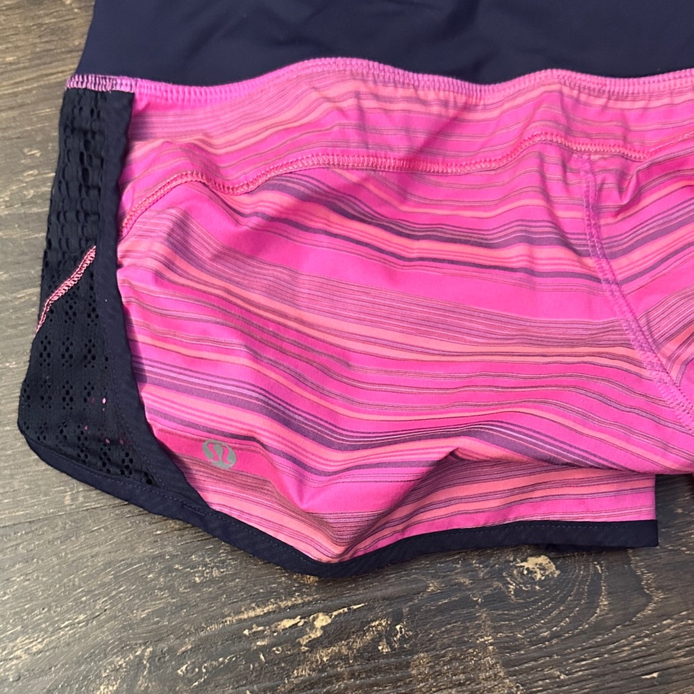 Lululemon Athletica Pink and Navy Athletic Shorts